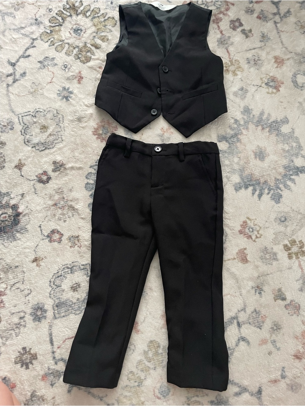 H&M Black Dress Pants and Matching Vest Set
